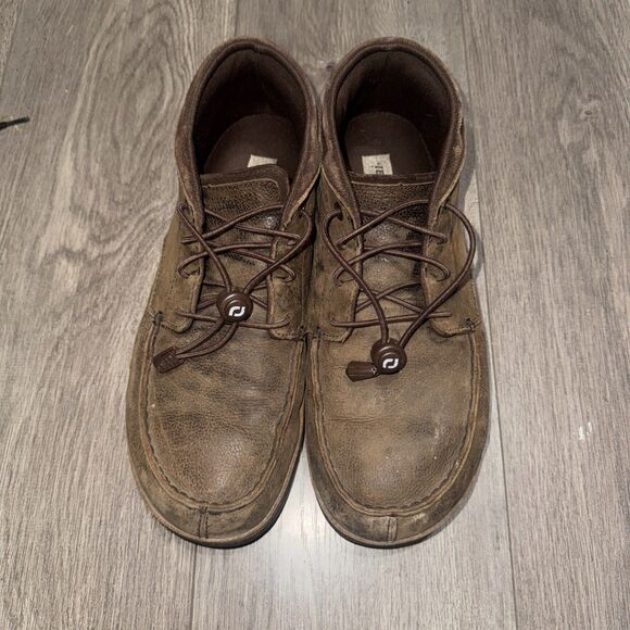 Olukai Hamakua Men's Size 11.5 Shoes Brown Leather Lace Up Chukka Ankle Boots - Picture 5 of 7